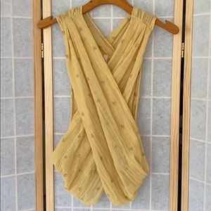 NWOT Free People Yellow/Golden CrissCross Tank Top